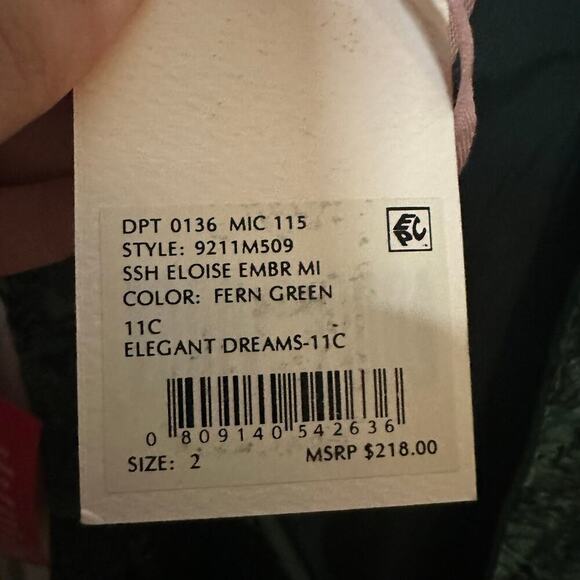 Alex Marie Eloise Embroidered A-Line Dress Fern Green Size 2 NEW - Picture 5 of 5